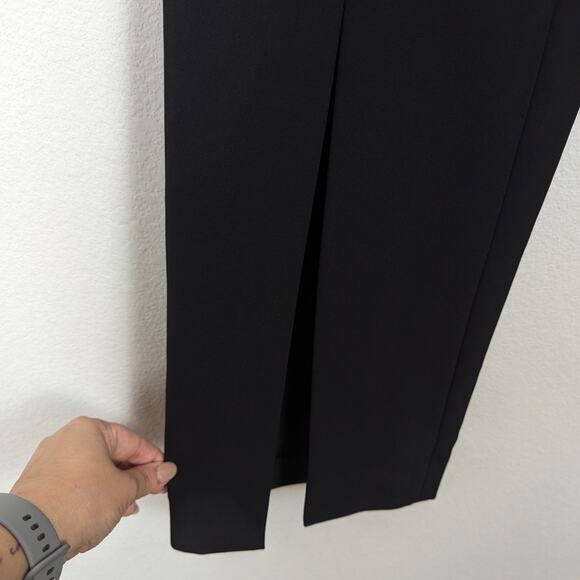 Jonathan Simkhai Black Chase Split Leg Crepe Flare Pants Size 4 - Picture 6 of 9